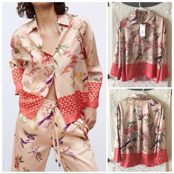 LAST NWT ZARA PRINT SHIRT - Picture 1 of 14
